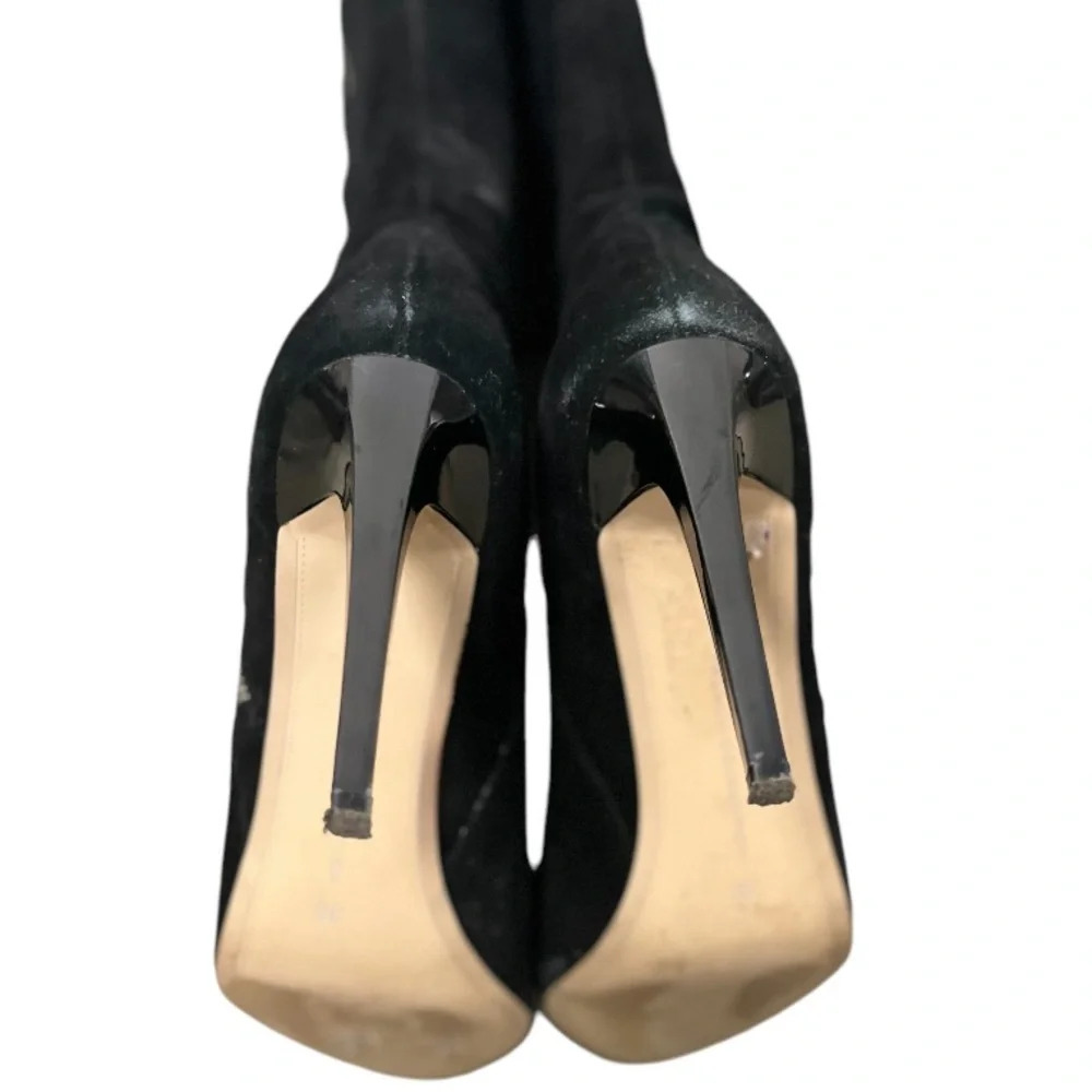 FRENCH CONNECTION MOLLY BLACK SUEDE KNEE LENGTH HEELED BOOTS SIZE 8 / 38M EU… - Picture 5 of 15